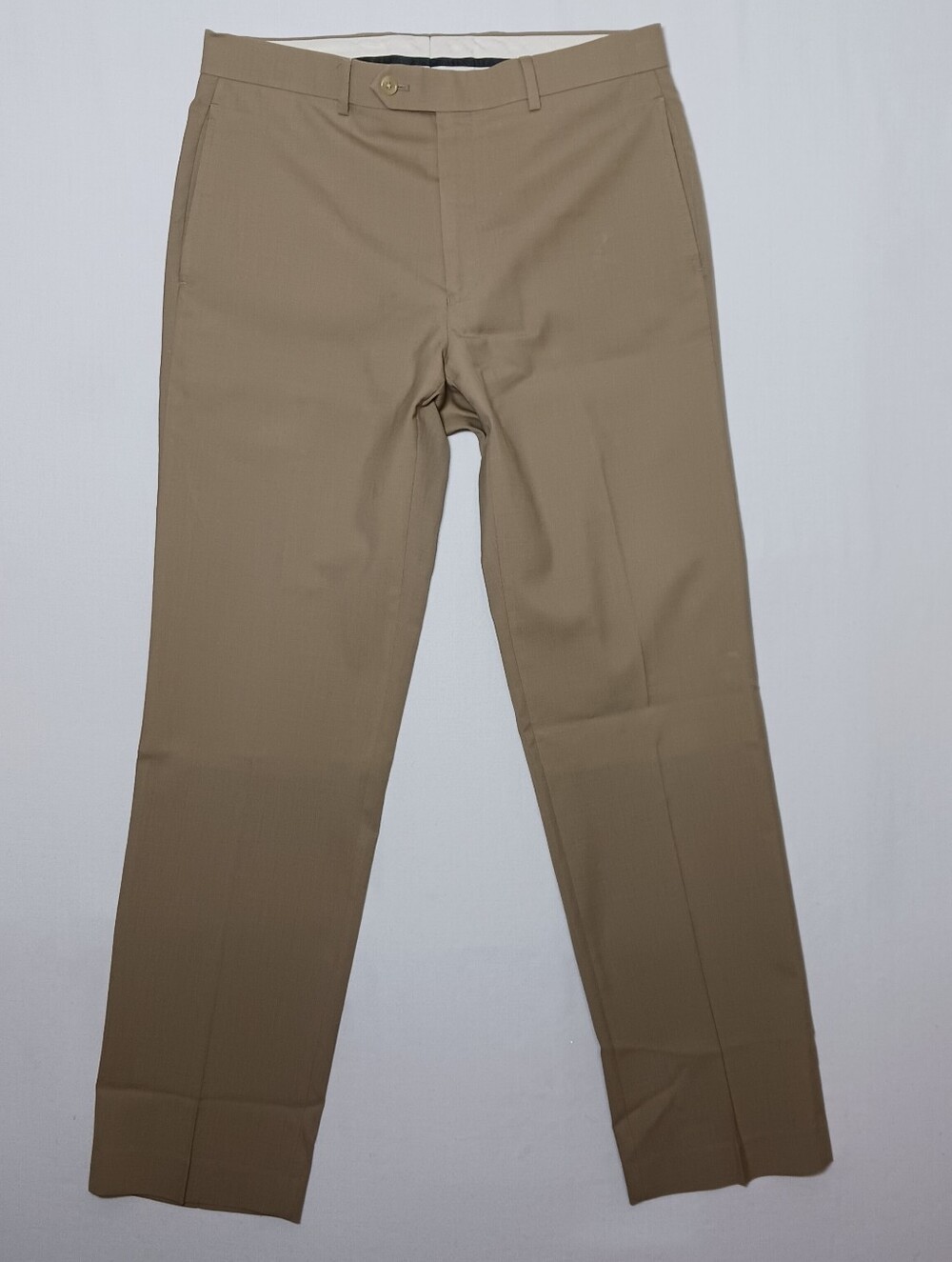 Lauren Ralph Lauren Mens Total Comfort Wool Trousers 33X32 Tan Flat Front